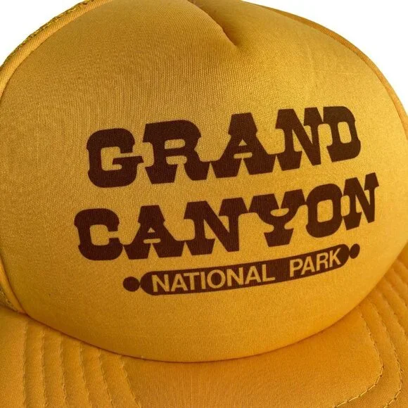 Vintage Grand Canyon National Park Cap Mesh‎ Snapback Gold Trucker Retro 70s 80s - Picture 2 of 6